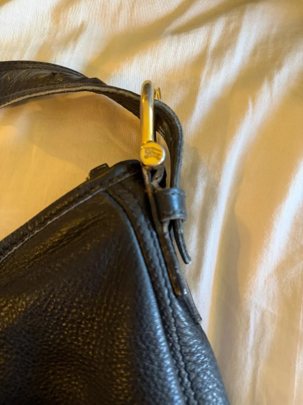 Burberry Black Leather Hobo Bag